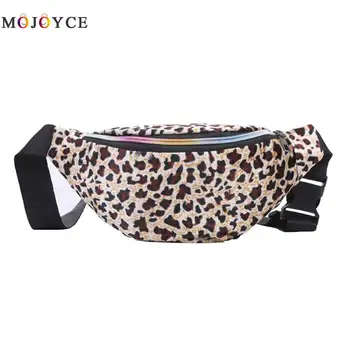 

Fashion Leopard Women Shoulder Waist Bags Plush Pouch Fanny Packs banana nerka women bag