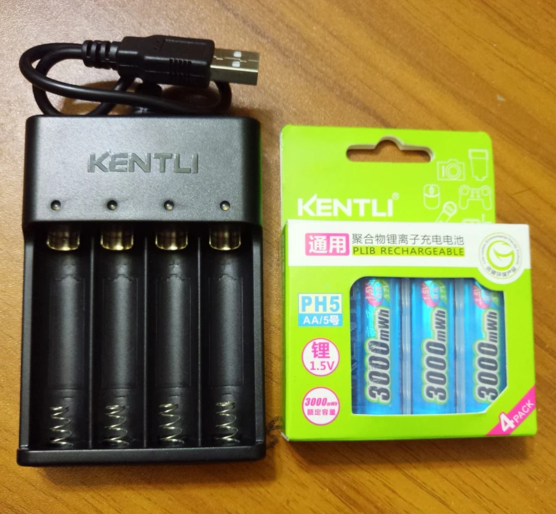 KENTLI 1 5 МВт/ч AA батарея в перезаряжаемая литий полимерная + usb зарядное