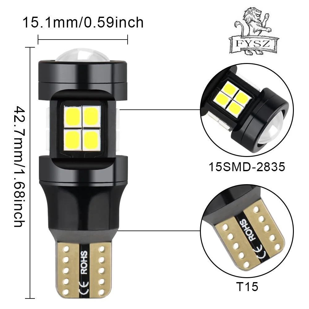2 шт W16W Canbus 921 12067 192 T15 автомобильные лампы 1000lm супер яркие светодиодные 15SMD 2835 автомобильная лампа заднего хода