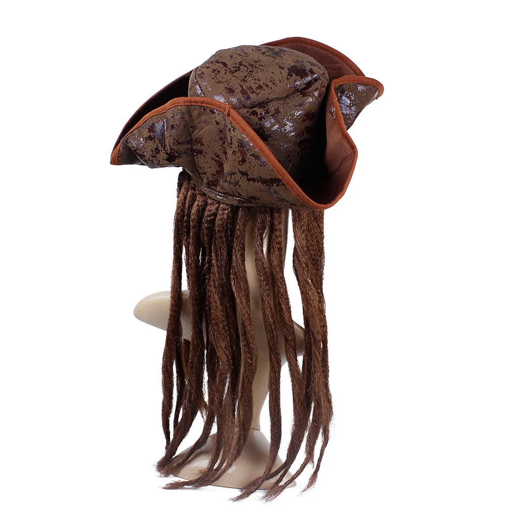 Adult Pirate Captain Jack Sparrow Wigs Cap Costume Halloween Caribbeans Cosplay  Accessories Pirates Hat - AliExpress