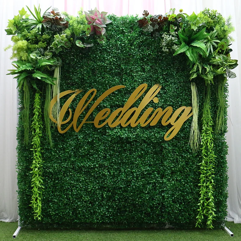 D No wedding letter Роскошные DIY пластиковая Моховая лужайка искусственные зеленые горшечные растения Трава цветок стена Свадьба Вечеринка окно дисплей фото реквизит отель сад Декор - Цвет: D No wedding letter