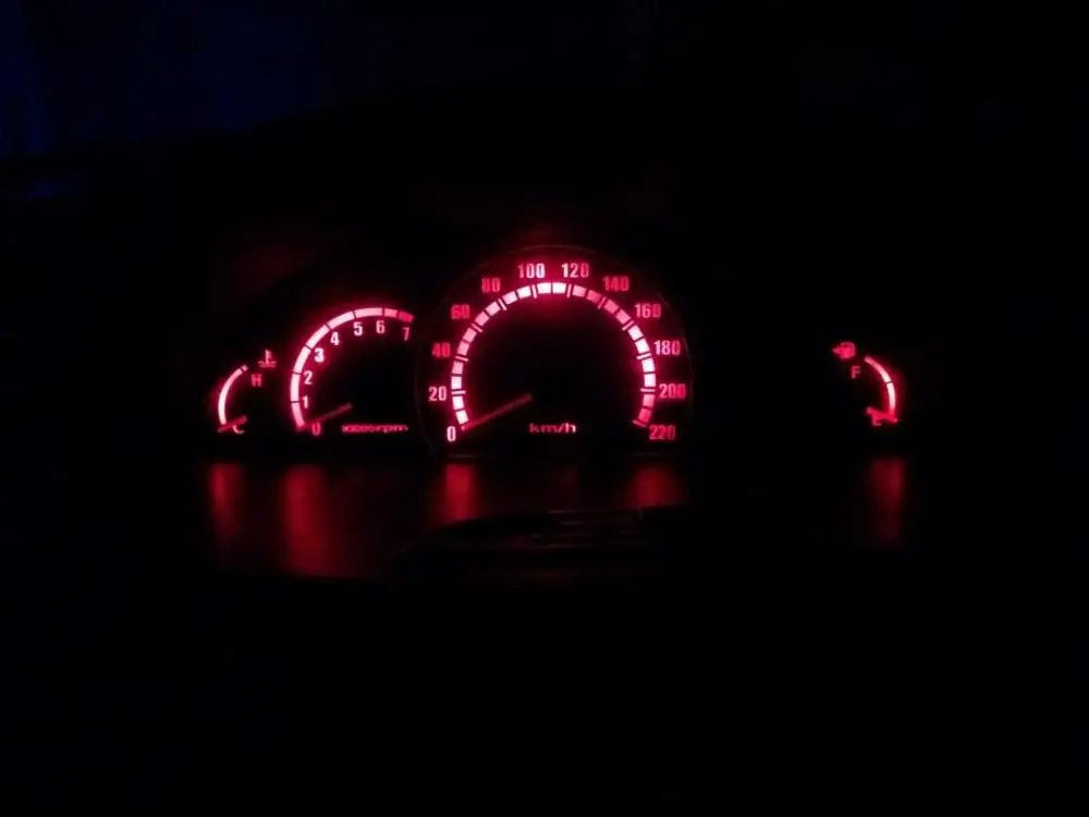 RED 8 шт 12V T5 Клин светодиодный свет Автомобильная приборная панель лампа набор для Mercedes R129 W140 W163 R107 W124 R170 W208 - Испускаемый цвет: RED