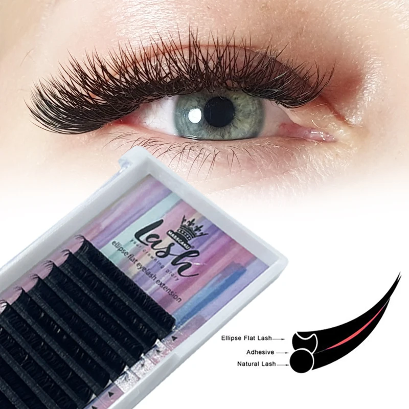 5case/lot MASSCAKU custom private label 0.15 0.20 thickness flat eyelash bulk super matte flat eyelash extension for beauty