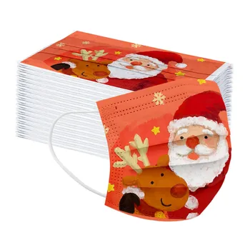 

Protective Cartoon Printing Mask Safety Air Fog maschere Three-Layer Non-woven Disposable Earloop Mouth Mask Children Christmas