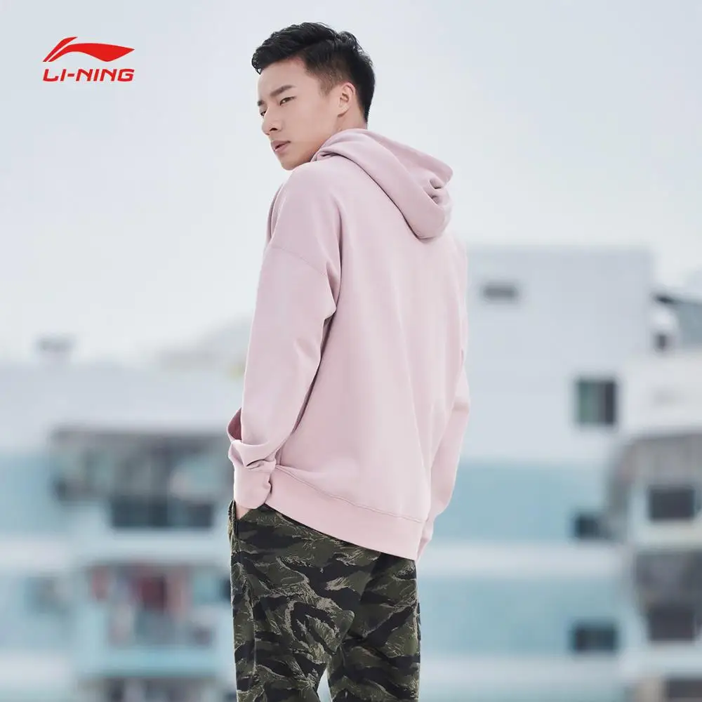 Li-Ning, мужская баскетбольная Толстовка BAD FIVE, 82% хлопок, 18% полиэстер, свитер, обычная посадка, пальто, подкладка, спортивные топы AWDN335 MWW1427