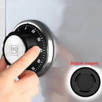 

Kitchen timer Stainless Steel Magnetic wall mount Timer 70db Alarm 60min Countdown Timer Mechanical Clock For Cooking Baking