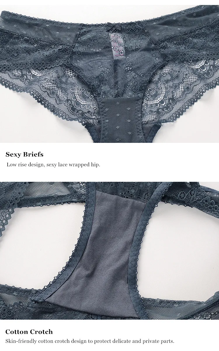 Women's Sexy Lace Bra Sets Solid Lingerie Underwear French Front Closure Push Up Bra and Panty Underwear Set for girls