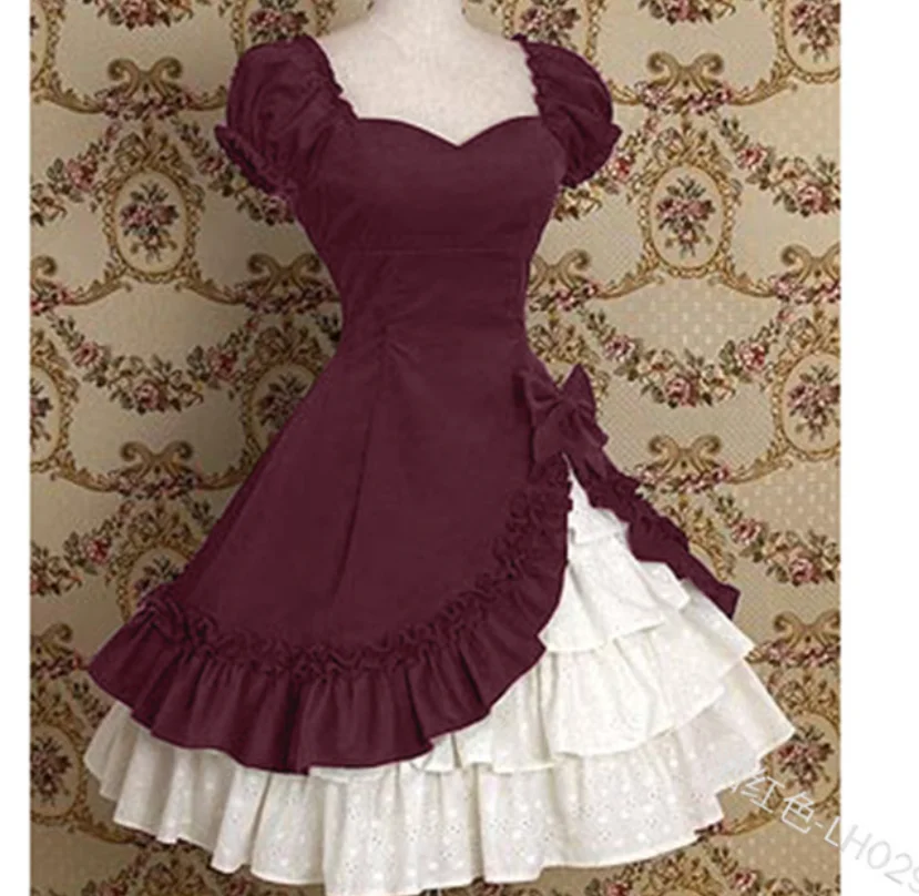 Платье для косплея; Vestidos; kawaii; готическое платье для девочек в японском стиле колледжа с бантом; платье принцессы лоли В Стиле Лолита; jsk; милое платье с оборками