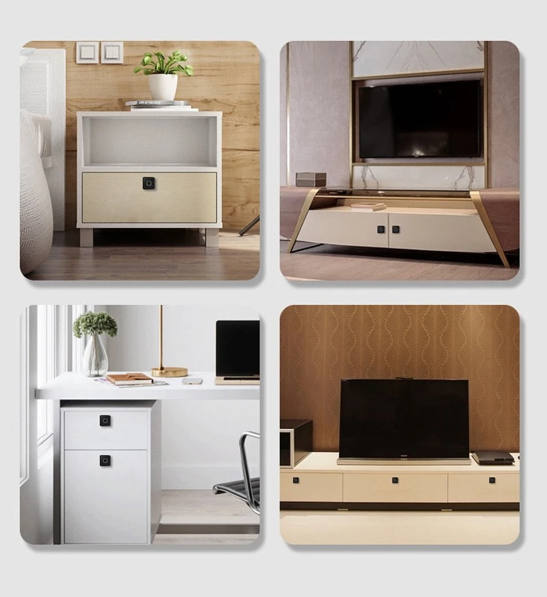  Drawer Fingerprint Lock Household Intelligent Furniture Shoebox Newspaper Box Security Protection B - 4000266338383