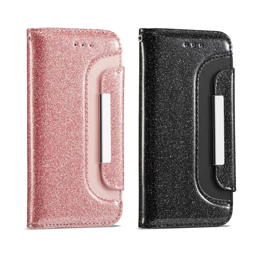 LCHULLE Case for Samsung S8 S9 Plus A5 A3 2017 S7 Edge Leather Glitter Wallet Card Slots Flip Holder Phone Back Cover Coque | Мобильные