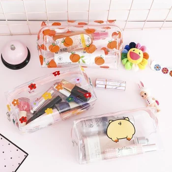 

Waterproof PVC Clear Cosmetic Bag Travel Toiletry Bags Makeup Bag 1Pcs Zipper Style Multifunction Storage Bag for Women