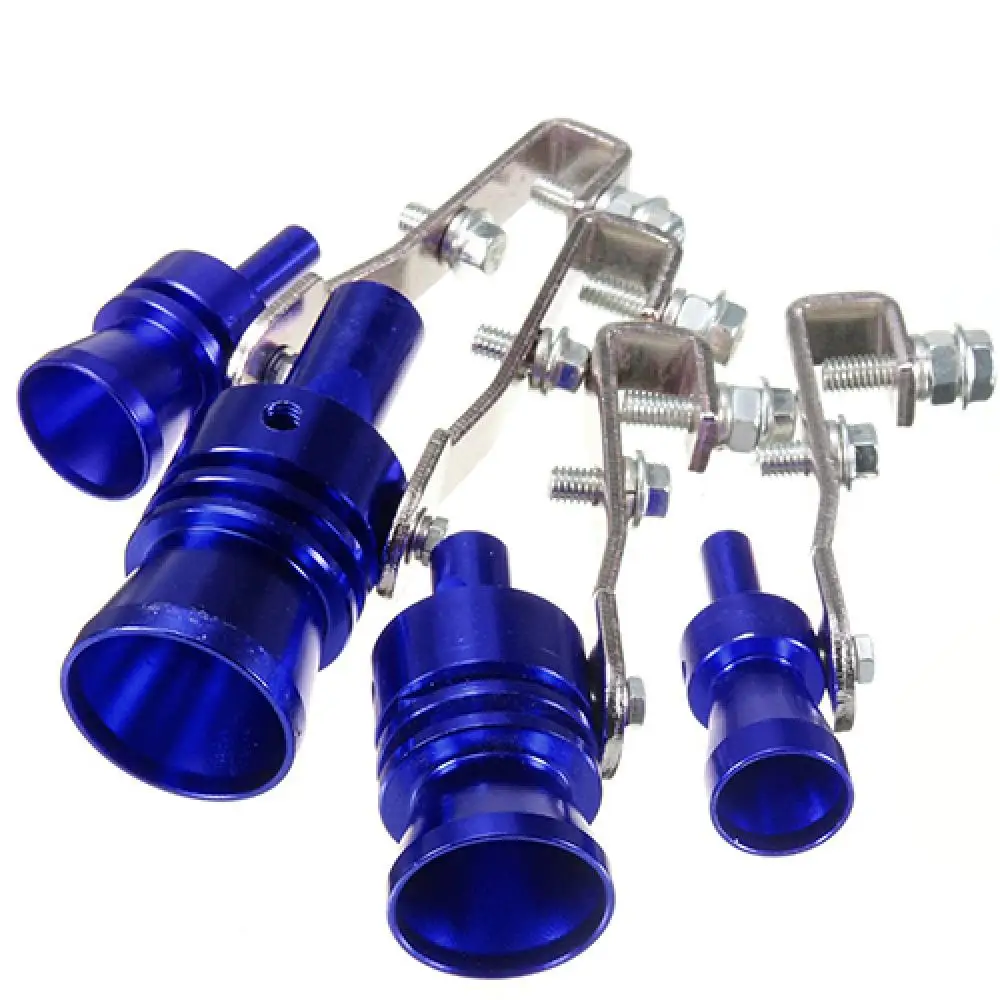 Automobile Turbine Whistle Car Universal Turbo Sound Muffler Exhaust Pipe Blow-off Vale Simulator Whistle Blue Size S/M/L/XL