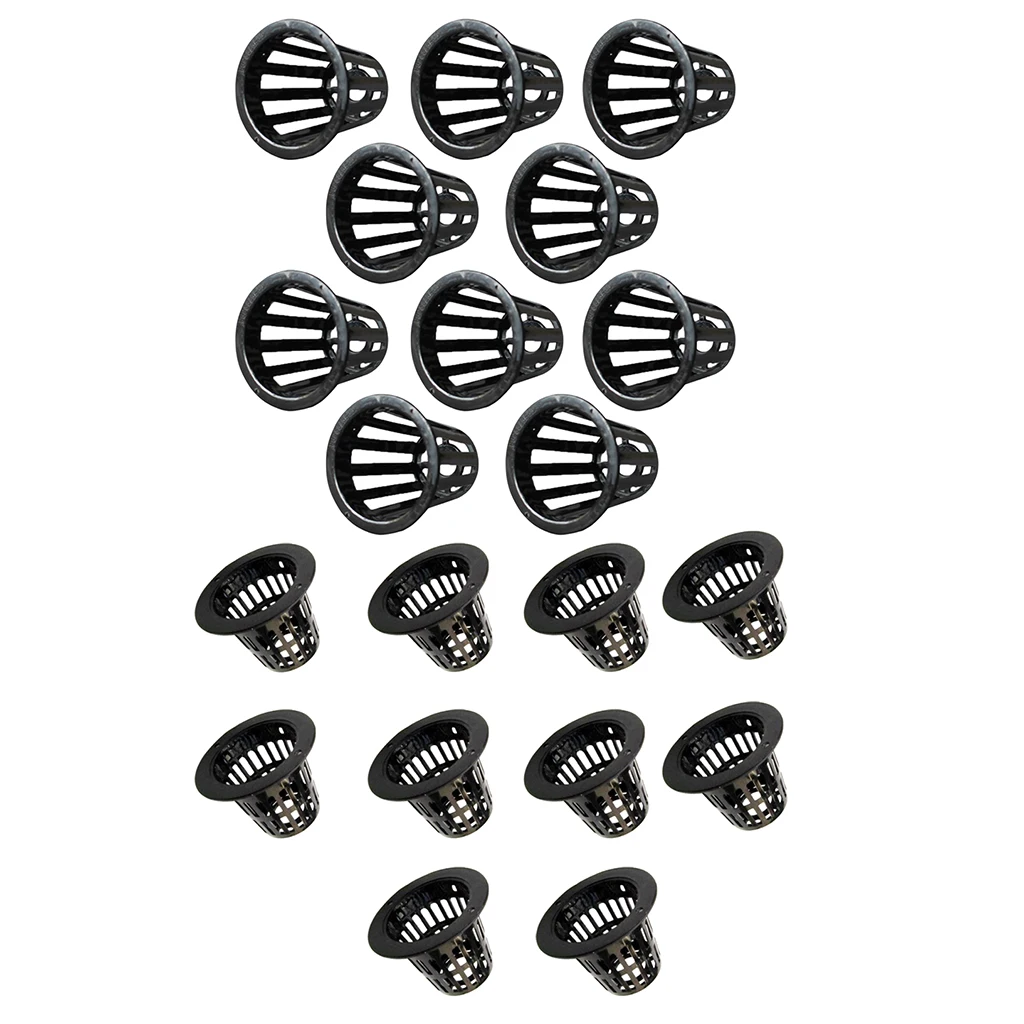 20Pcs Net Cups Slotted Mesh Heavy Duty Filter Plant Net Pot Bucket Basket for Hydroponics Garden Containers B,E