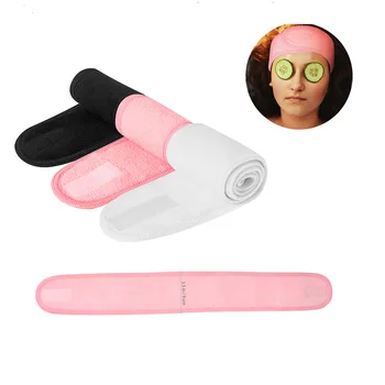 

3Pcs Spa Facial Headband Make Up Wrap Head Terry Cloth Headband Stretch Towel with Magic Tape