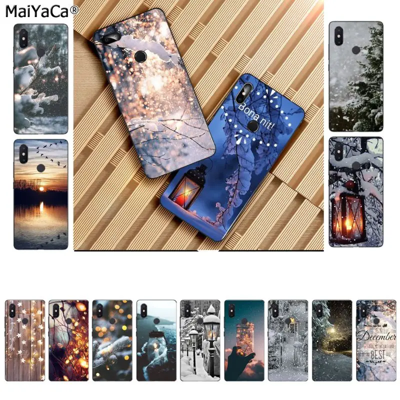MaiYaCa пейзаж зимний свет Снег DIY Роскошный чехол для телефона Xiaomi 8 9 se Redmi 6 pro 6A 4X 7 note