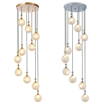 

Staircase pendant lights Crystal Lighting fixture Villa Duplex Living Room Restaurant Modern Household Hanging Lamp mx5301535