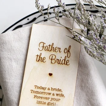 

Father of the Bride, Personalize Wedding gifts for guests,Wooden Place card,Rustic Wedding decor,Wedding decor, Napkin Rings,