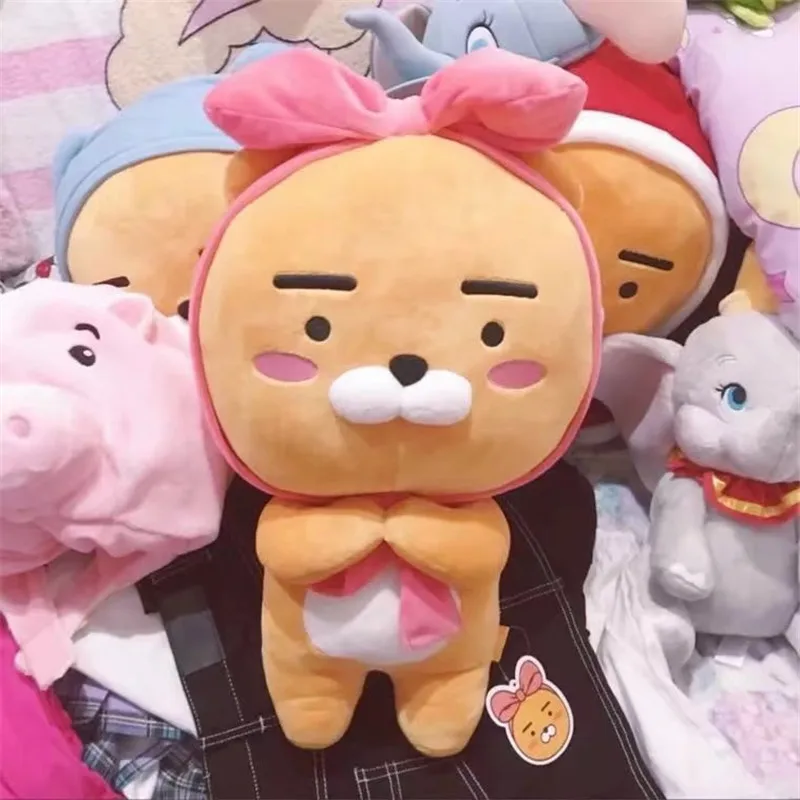 

South Korea Hot Sales Kakao Friend Bow Ryan Lion Plush Toy Doll Send Fans Sister