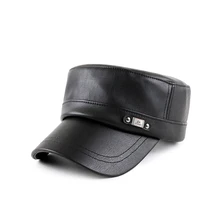 Модная имитация ПУ кожа плоская шляпа мужская осень и зима Простой Теплый Дикий шапка