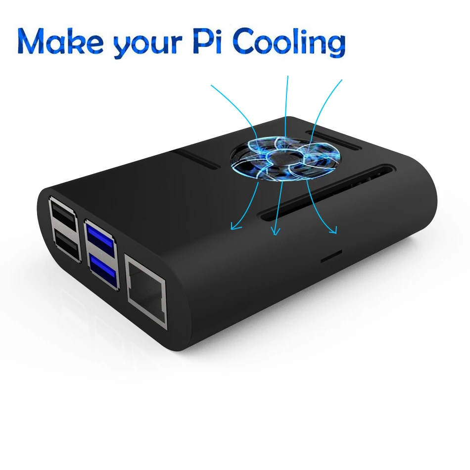 Raspberry Pi 4 Чехол, Raspberry Pi чехол с охлаждающим вентилятором, Raspberry Pi 4 радиатор для Raspberry Pi 4 Модель B, Pi 4B, Pi 4