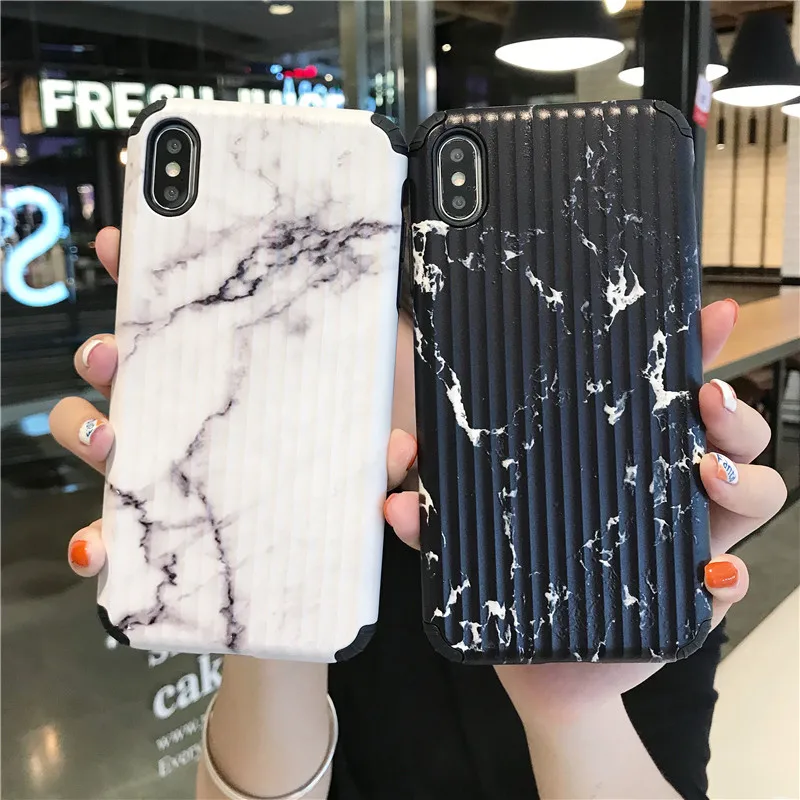 Чехол для телефона с мраморным узором для багажа чехол для iPhone 6 7 8 6s Plus 8Plus силиконовый чехол для багажника для IPhone X XS Max XR