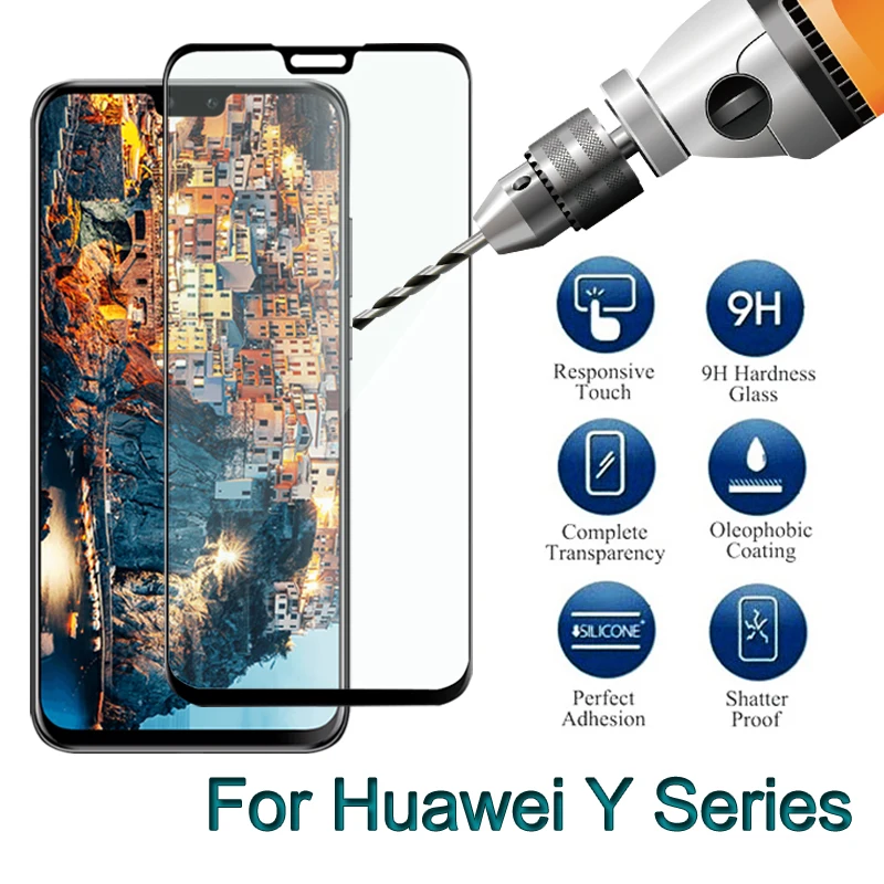 

For Huawei Y5 Y6 Y7 Y9 Lite Pro Prime 2018 2019 Full Cover Tempered Glass Screen Protector Film For Huawei Y5 Y6 Y7 Y9 Pro 2019