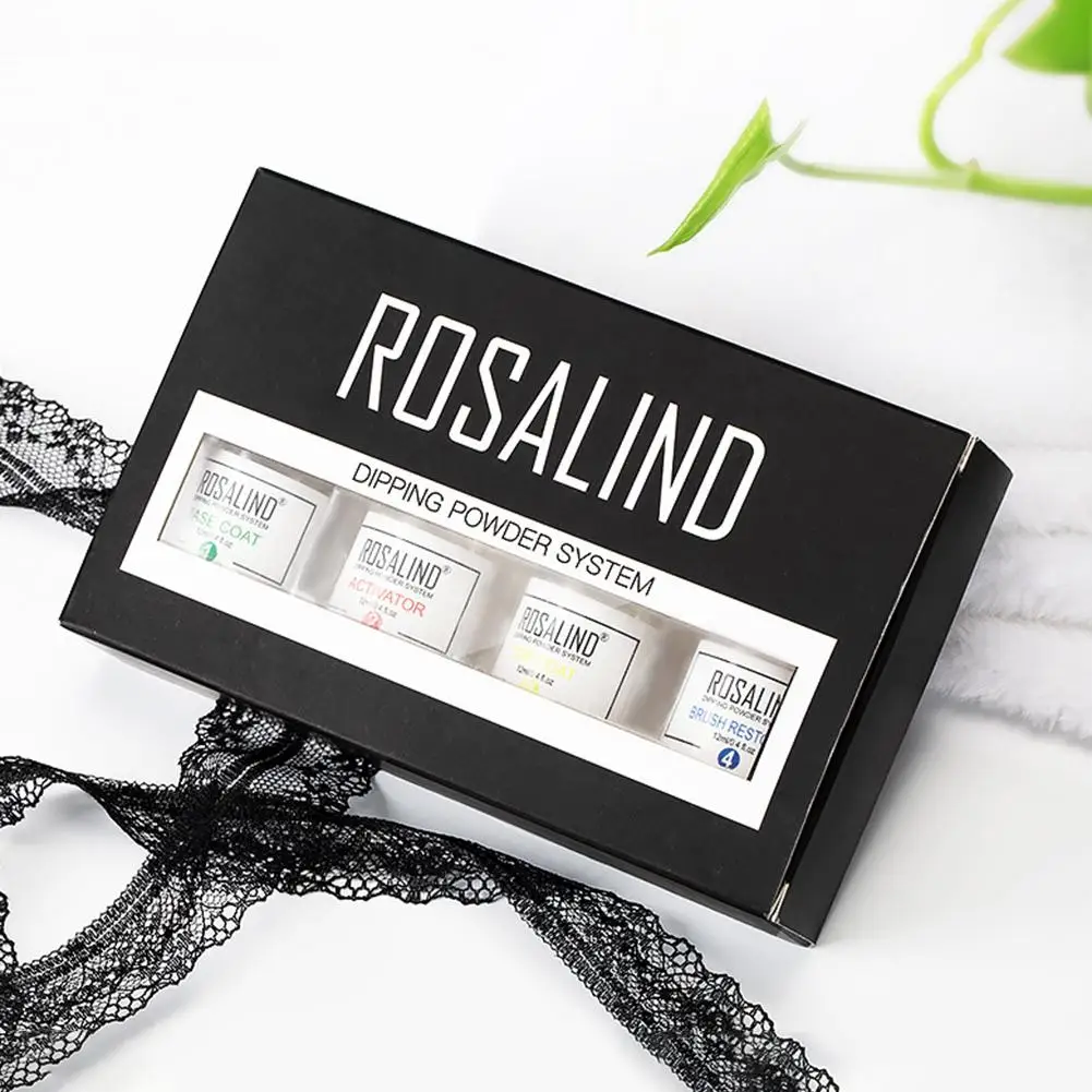 Набор для маникюра пудра ногтей 4 цвета пудры французский маникюр без УФ лампы