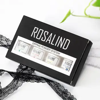 

Nail Dip Powder Starter Kits 4 Colors Nails Powders French Nail Manicure Without UV Lamp Cured Art Design Brush repair kit