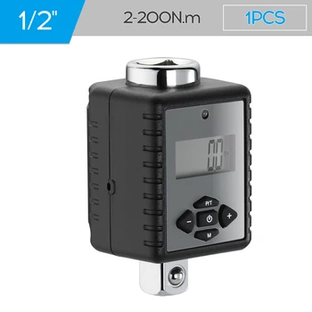 

Auto Digital Torque Wrench LED Light Alarm Adjustable Car Wrench 1/4 3/8 1/2 3/4 Drive Microtorque with Adapters Car Repair Tool