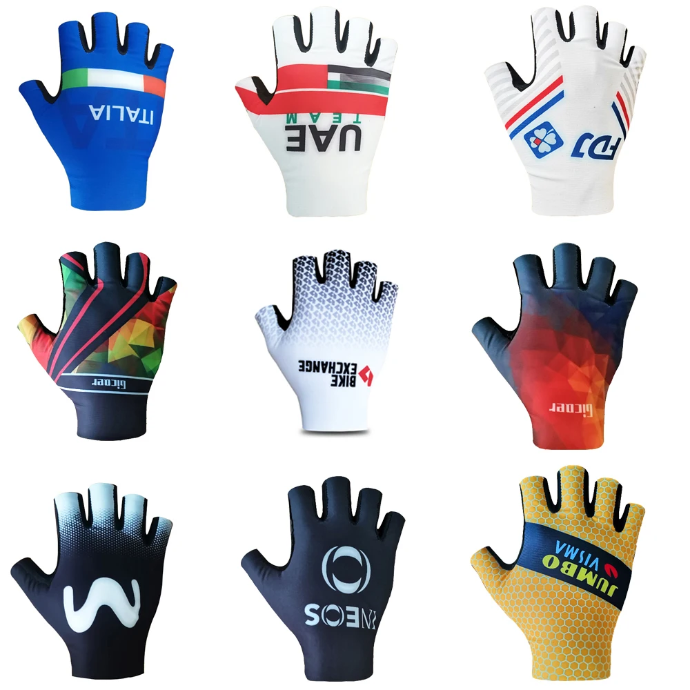 Велосипедные перчатки Pro Team дышащие митенки без пальцев с гелевой 3d-вставкой для