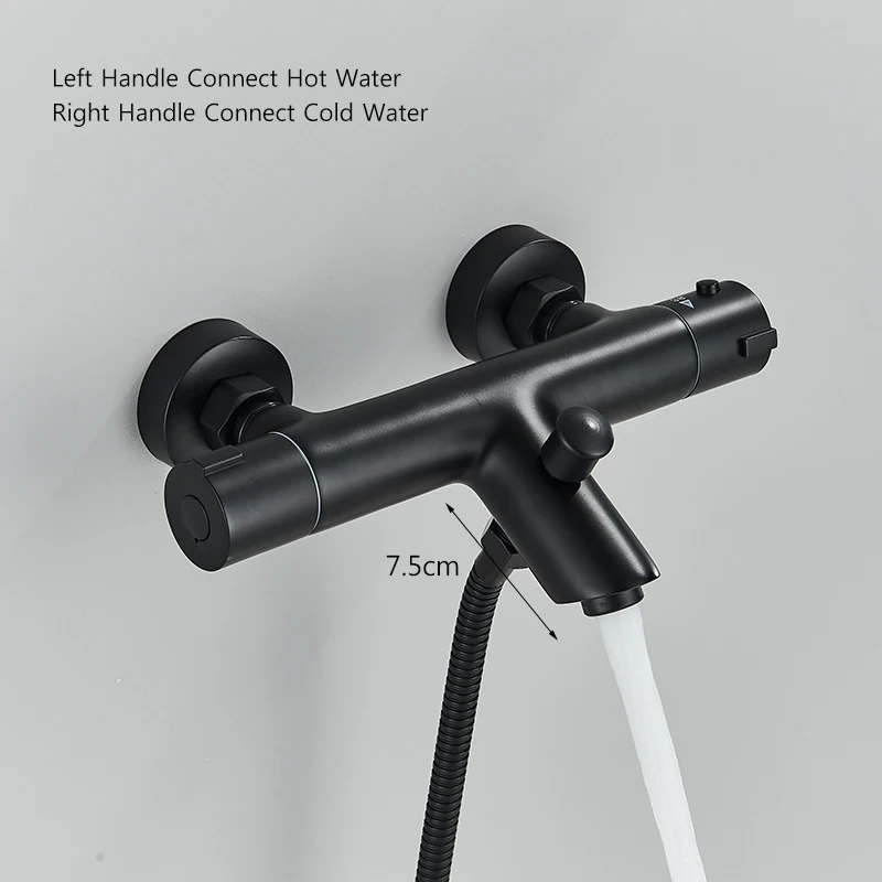 Thermostatic Shower Faucet Set Wall Mounted Bathroom Faucet Mixers Taps Bathtub