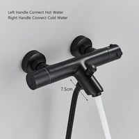 Thermostatic Shower Faucet Set Bathroom Faucet Matte Black Bathroom Mixers Taps Thermostatic Wall Mounted Bathtub Faucet 2