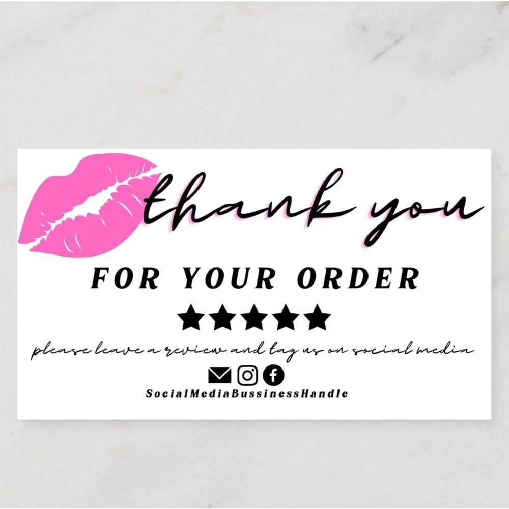 Custom thank you card Editable Thank You Cards Lip Gloss Business Card Lip  Gloss thank you business cards - AliExpress Home & Garden