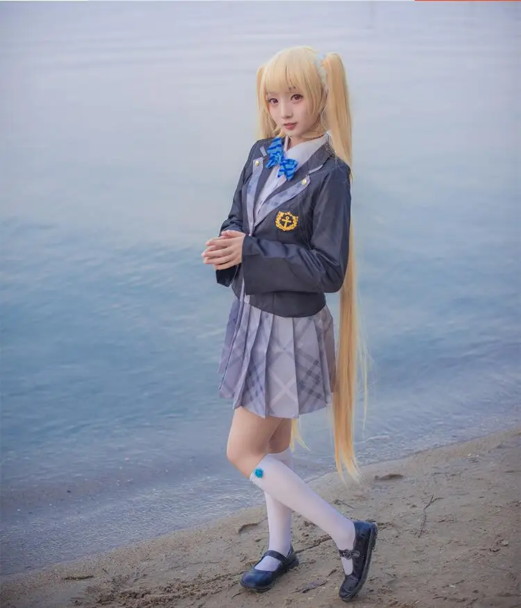 cos wigs shoes Новое поступление, игровой костюм для косплея элдриджа Azur Лейн, JK, школьная форма, женская одежда для ролевых игр, S-L - Цвет: cos wigs shoes