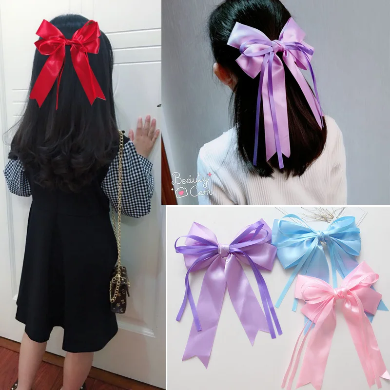 Цветочный принт лента бант Шпилька BB Заколки для волос детей детские заколки