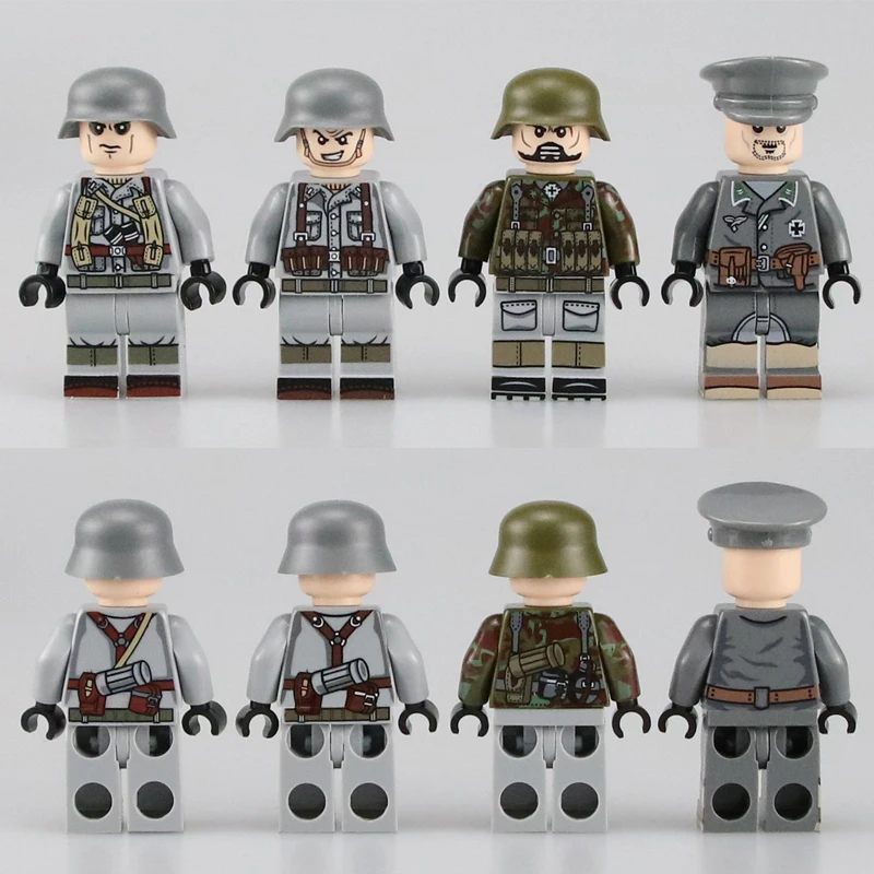  WW2 Military German 50.KFZ.251 armored vehicle Building Blocks German army Figures Machine gunner w