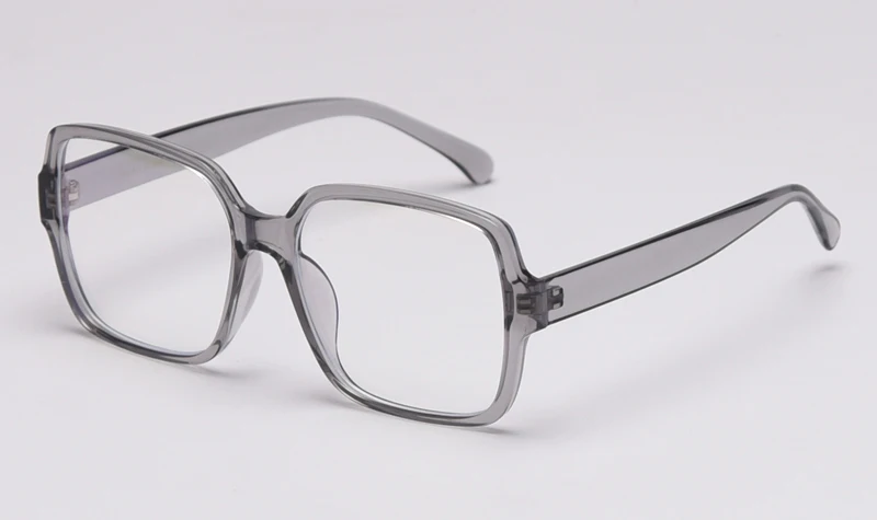 grey with clear Peekaboo мужские очки по рецепту, анти синий светильник tr90, большие размеры, прозрачные линзы, черные квадратные очки, женская прозрачная оправа - Цвет оправы: grey with clear