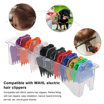 

10PCS Cutting Guide Comb with Adsorption Colorful Limit Comb Set Compatible with WAHL Electric Hair Clipper Limit Comb Guide