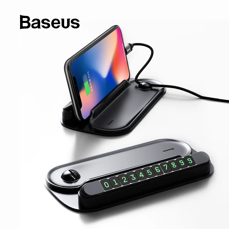 

Baseus 2 in 1 Car Parking Card with Mobile Phone Holder Car Temporary Parking Phone Number Plate Car Styling Accessories