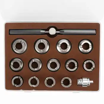 

5537 Watch Back Case Cover Opener Remover with 13-piece tool Professional Watch Repairer Tool Set Waterproof for Watchmaker