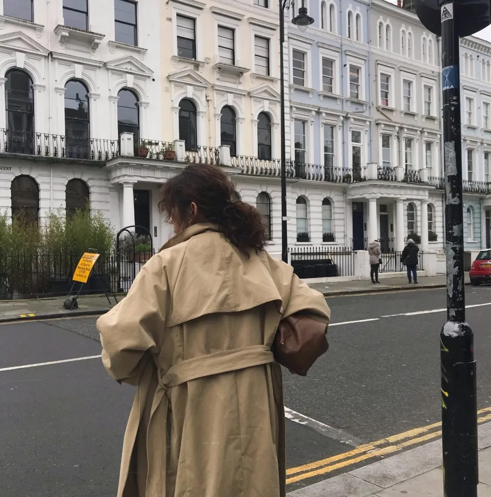 Русский осенне-зимний Классический Повседневный Свободный плащ с поясом, винтажное двубортное пальто большого размера, ветровка, верхняя одежда