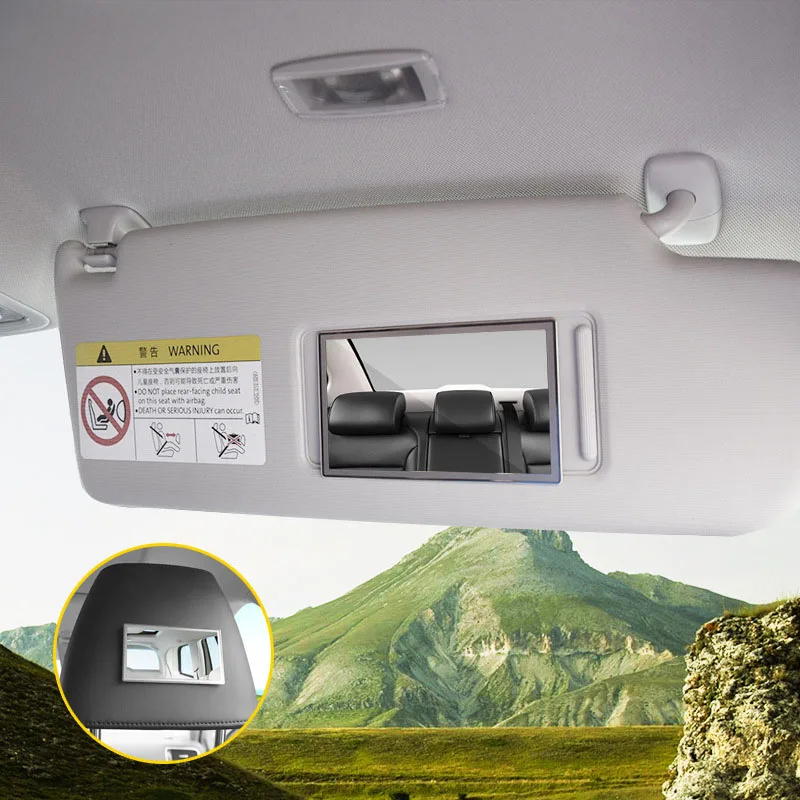

Car Sun Visor Mirror Sun-shading Cosmetic Mirror Stainless Steel Auto Decoration Increased Thicknes Of 0.3mm Interior Mirrors