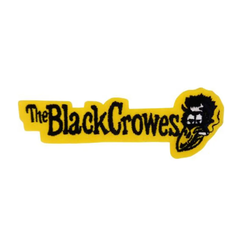 4,75 ''Черный Crowes логотипом рок-группы 90s Blues музыка вышитые приклеивающиеся утюгом нашивки