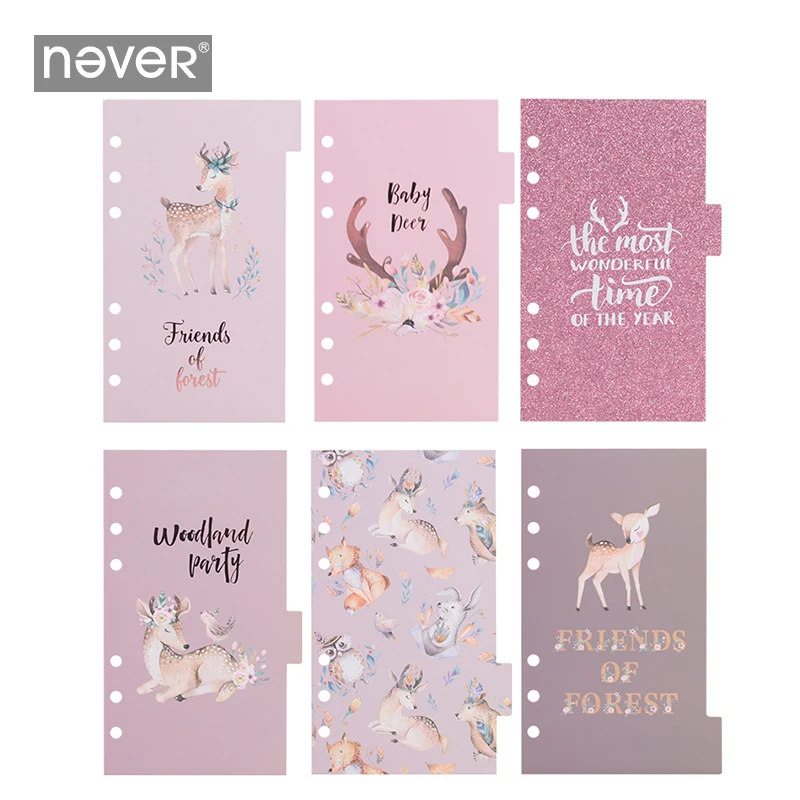 

Never Cute Winter Reindeer Series Spiral Index Pages Filler Dividers for Filofax Binder Notebook A6 Planner Organizer Bookmarks