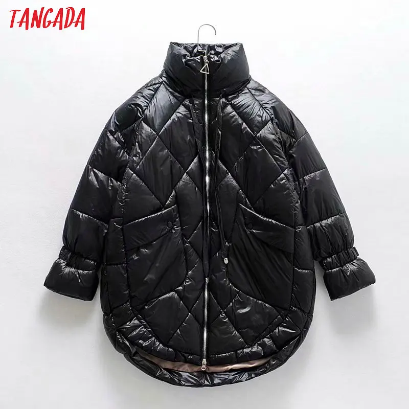 Tangada, женские одноцветные, большие размеры, Длинные парки, пальто, плотное,, с длинным рукавом, на молнии, с карманами, женское, теплое, зимнее пальто MJ01