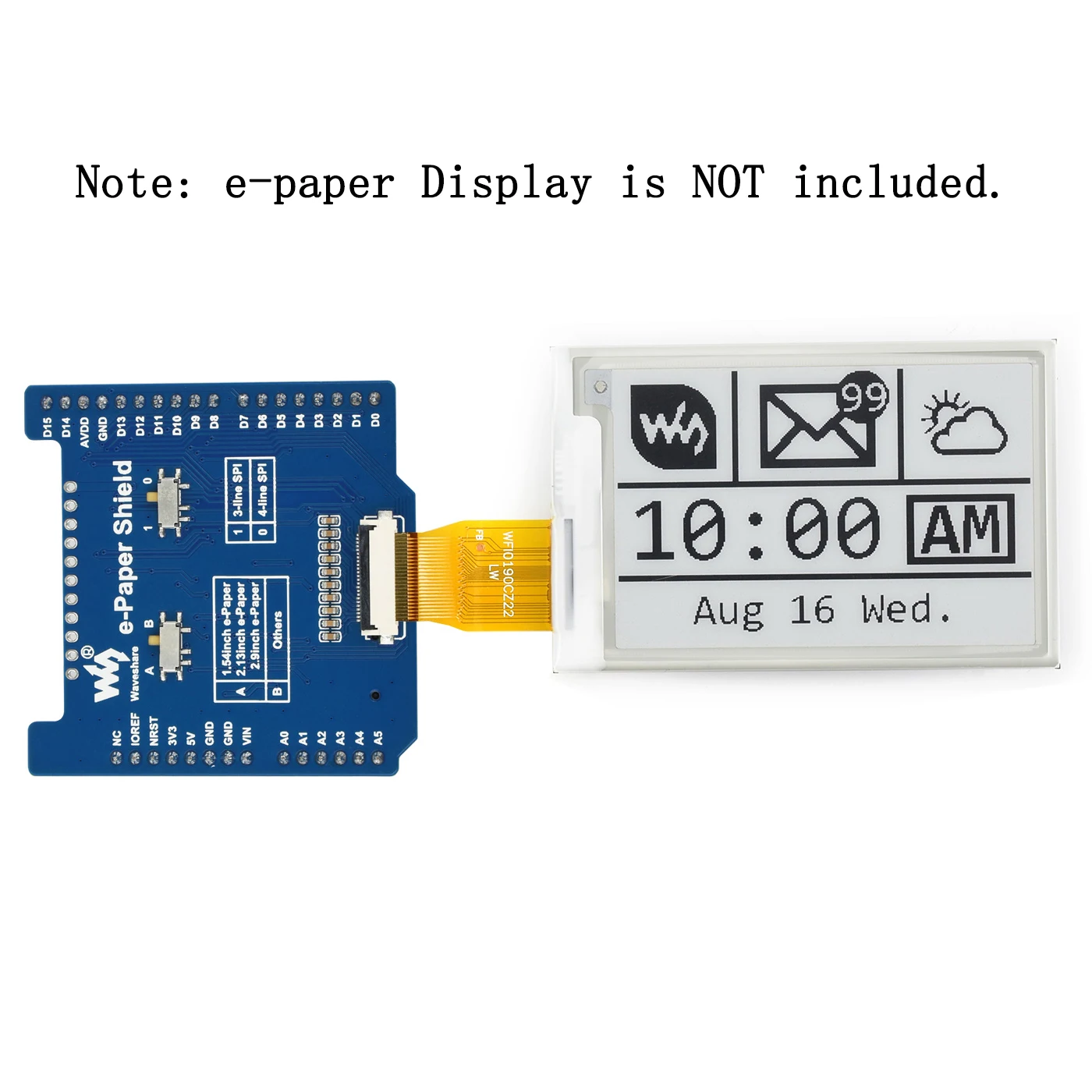 Epaper E-Paper E-ink ÷  ̹  ǵ, Ƶ̳  R3, UNO STM32 NUCLEO, 3.3V, 5V
