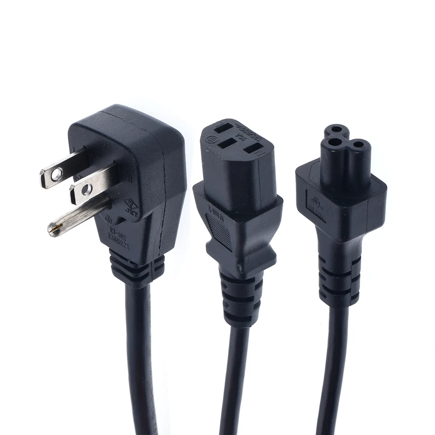 Плоский Nema 5 15P разъем 2 в 1 IEC 320 C13 C5 Y сплиттер шнур питания/кабель около 60 см|splitter