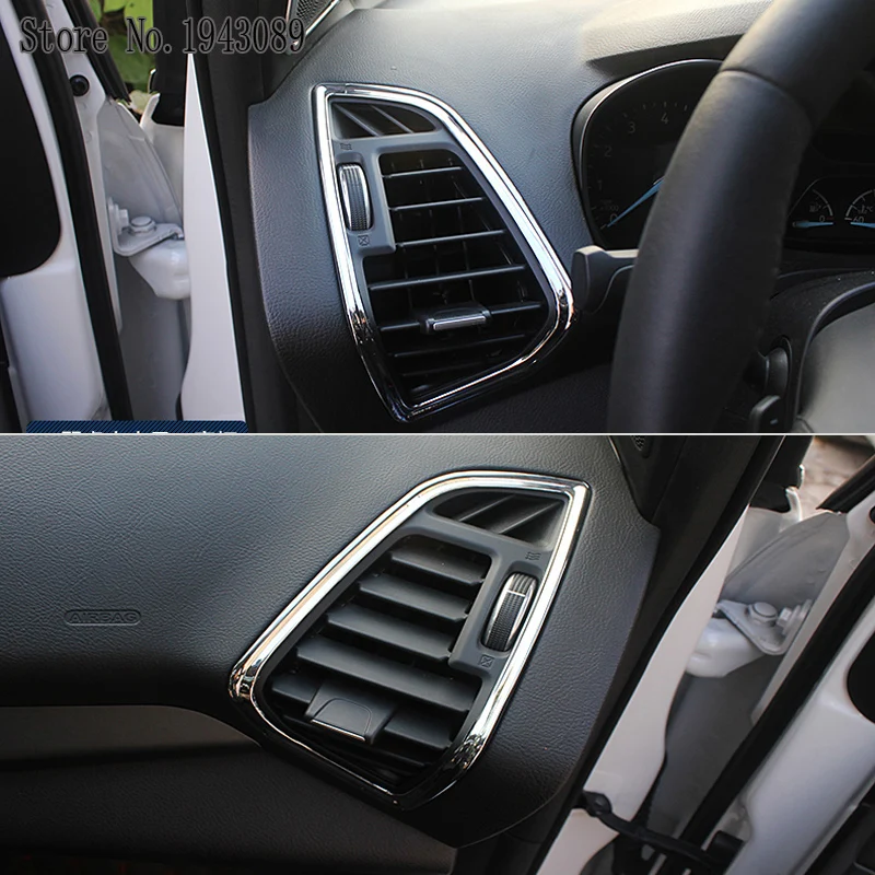 Для Ford Escape Kuga ABS Матовая Внутренняя отделка кондиционера крышка розетки украшение переменного тока крышка наклейки для автомобиля 2 шт