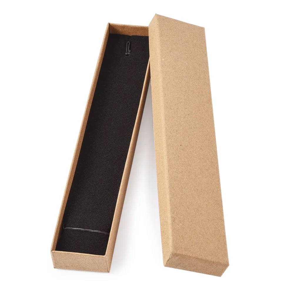 Pandahall 12 шт. картонный ювелирный набор коробка упаковка подарок для браслетов ожерелье с губкой внутри прямоугольник 21x4x2 см