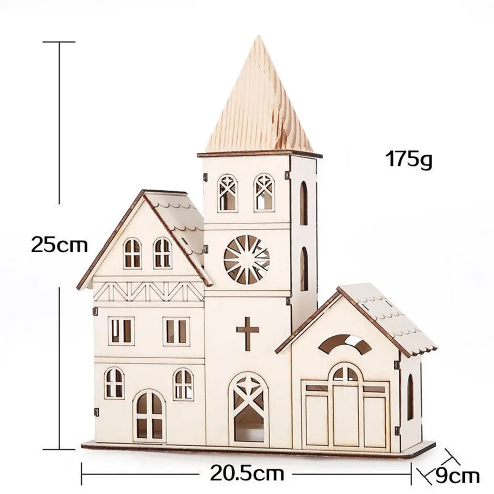 Идеальный подарок, Рождественский Декор, новогодний ночник, деревянный дом, креативные милые подарки, подарочные украшения, светодиодный, Рождественская церковь